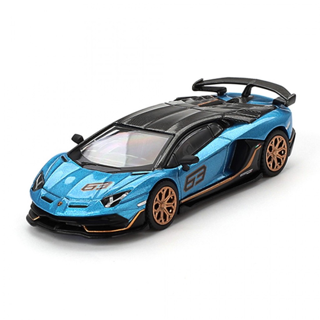 Mini GT #784 - Lamborghini Aventador SVJ 63 Blu Aegir 1/64 (RHD)