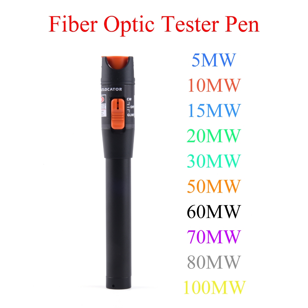 Fiber Optic Tester Tool kit 100MW FTTHOptic Pen SC/FC/ST Red Laser ...
