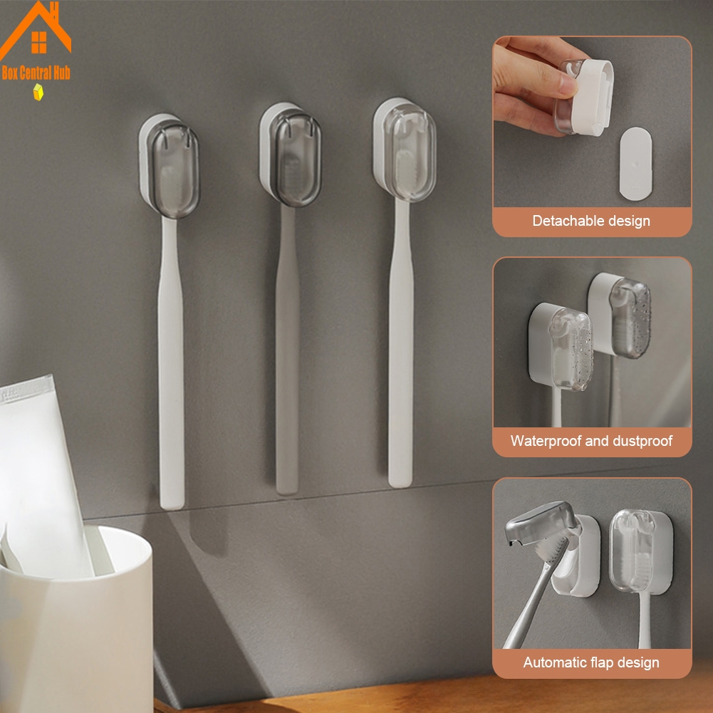 Toothbrush Holder Wall-mounted Punch-free Toothbrush Storage Rack ...
