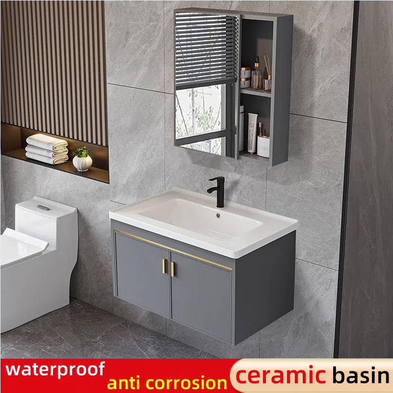Aluminum Mirror Cabinet For Bathroom Sink Complete Set Lavatory With Cabinet Bathroom Sink ...