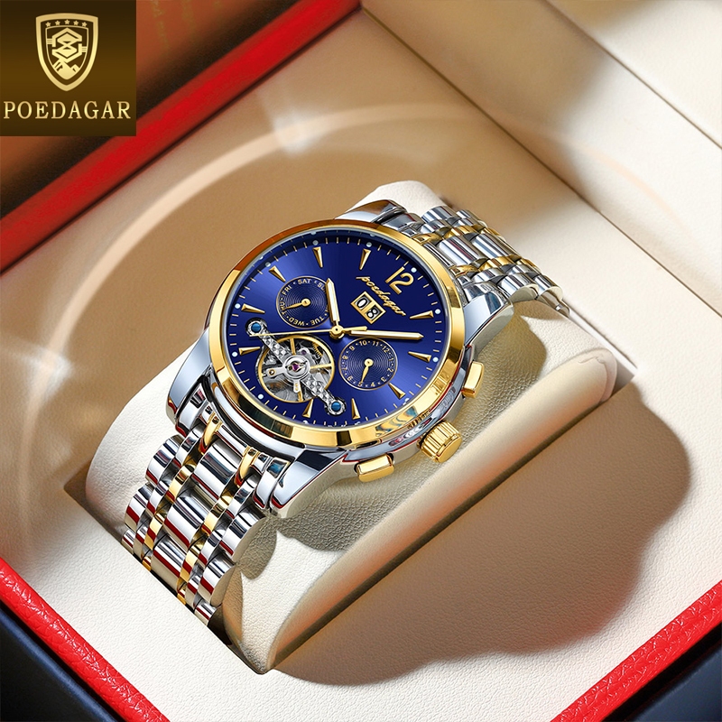 POEDAGAR automatic mechanical watch for men waterproof original luxury ...