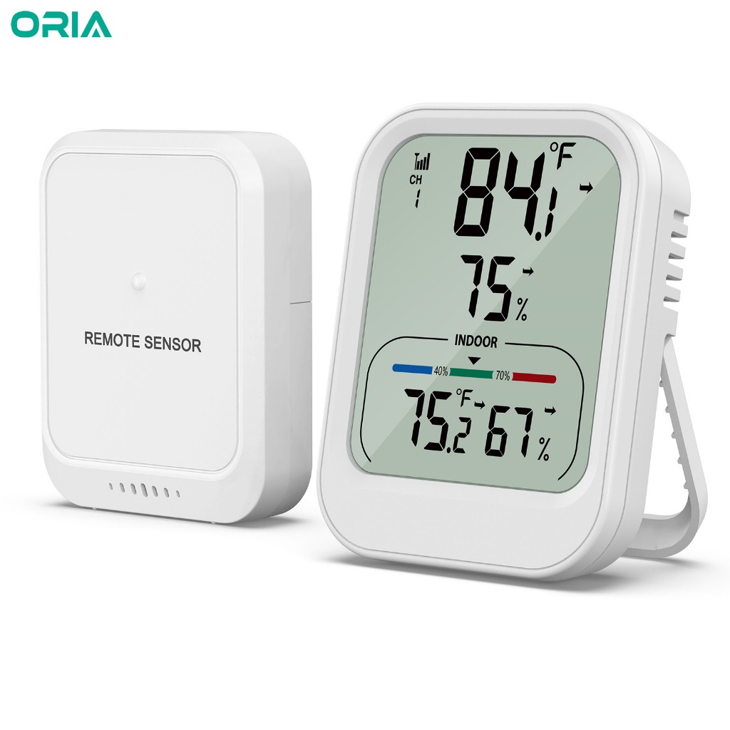 ORIA Digitales Thermometer Hygrometer - 2 Stück Mit Temperatur & Luftfeuchtigkeit Anzeige
