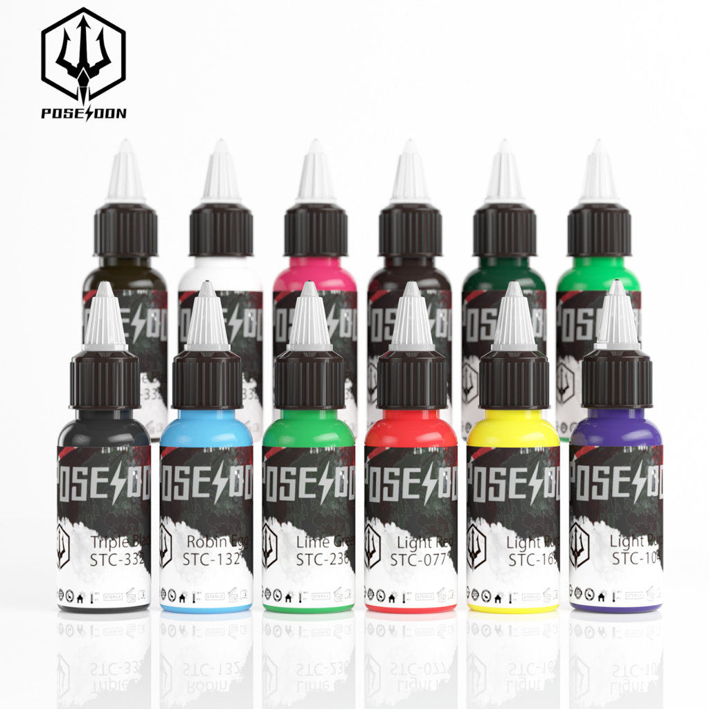 POSEIDON Tattoo Ink, 1Oz Colors Semi-permanent Tattoo Ink, 1PCS 30ml ...