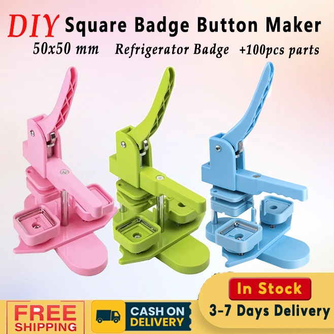 Local Delivery Square Badge Maker Molds DIY Button Badge Maker Press ...