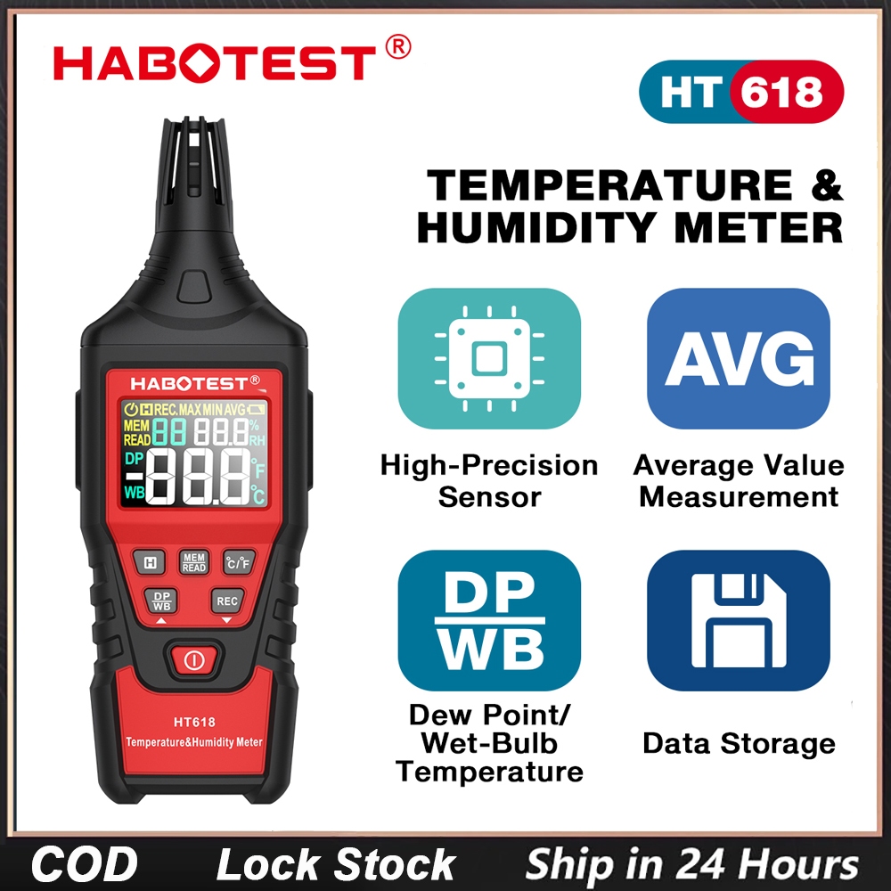 HABOTEST HT618 Professional Environmental -20℃~60℃ Temperature and ...