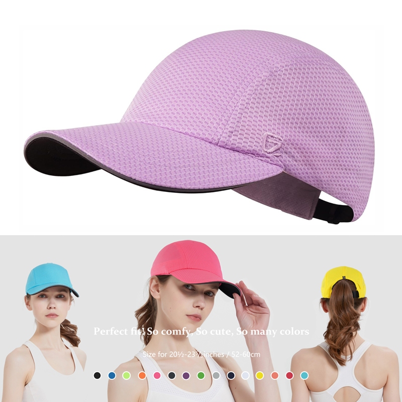 GADIEMKENSD Women's Foldable Running Hat - Lightweight UPF 50+ Sport Cap With Ponytail Hole