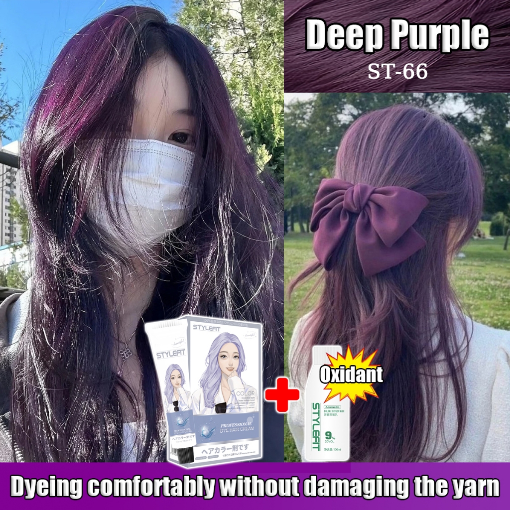 STYLEFIT Hair Color Permanent Deep Purple(100ml Hair Dye+100ml Oxidizer ...