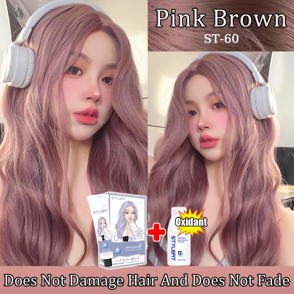 STYLEFIT Pink Brown Hair Color 2024 Popular Color | Shopee Philippines
