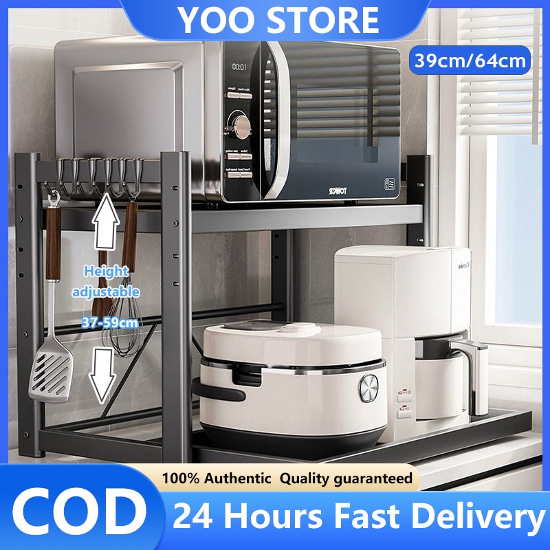 Microwave Stand Rack Rice Cooker Storage Rack 2 Tiers Organizer Shelf ...