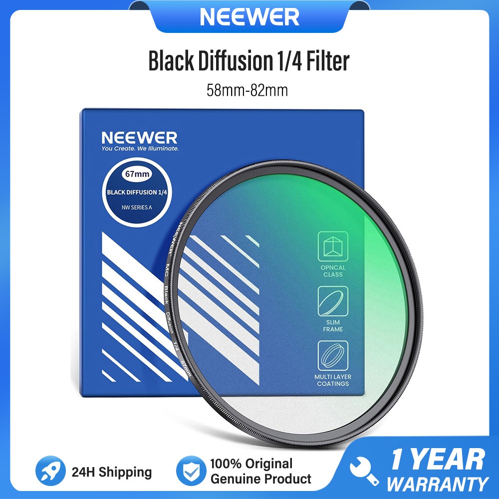 NEEWER Filtre à effet cinématographique Diffusion noire 1/4