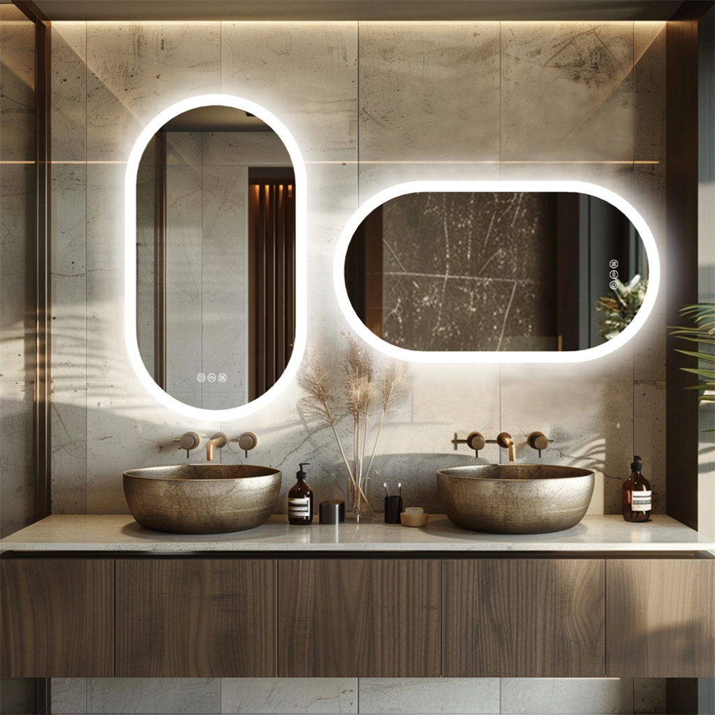 LUVODI Illuminated LED Bathroom Mirror with Backlit 3 Color Lights ...