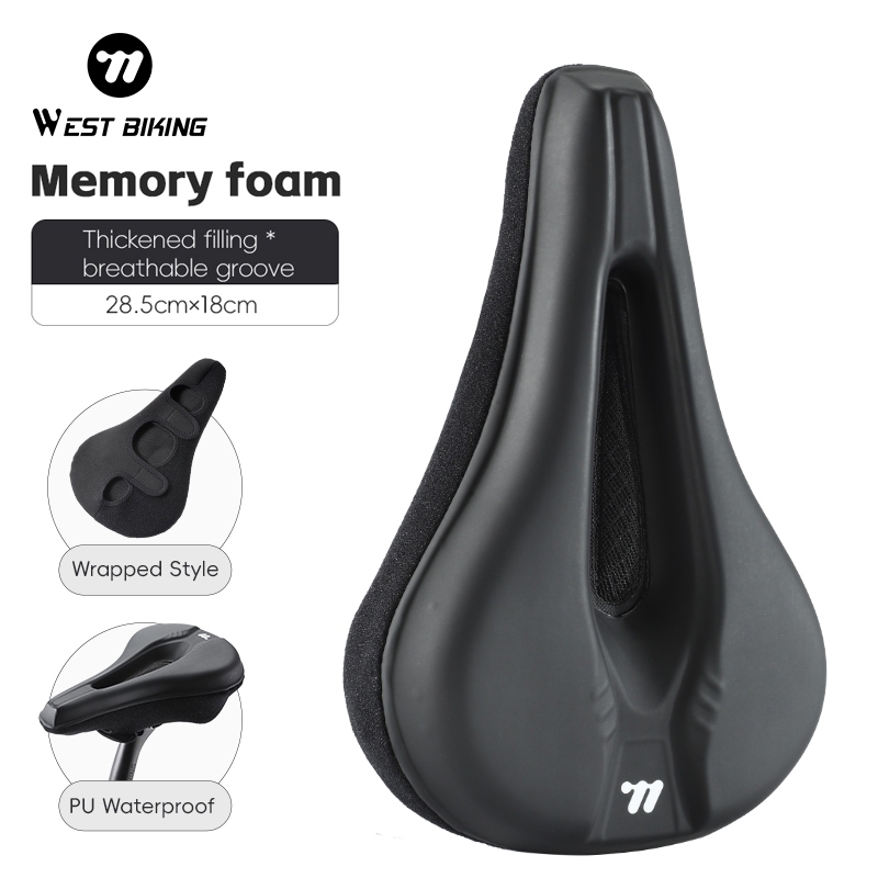 WEST BIKING Bike Saddle Cover Hollow Breathable Bicycle Seat Cover  Waterproof Road Mountain Bike Cushion Cover Cycling Accessories