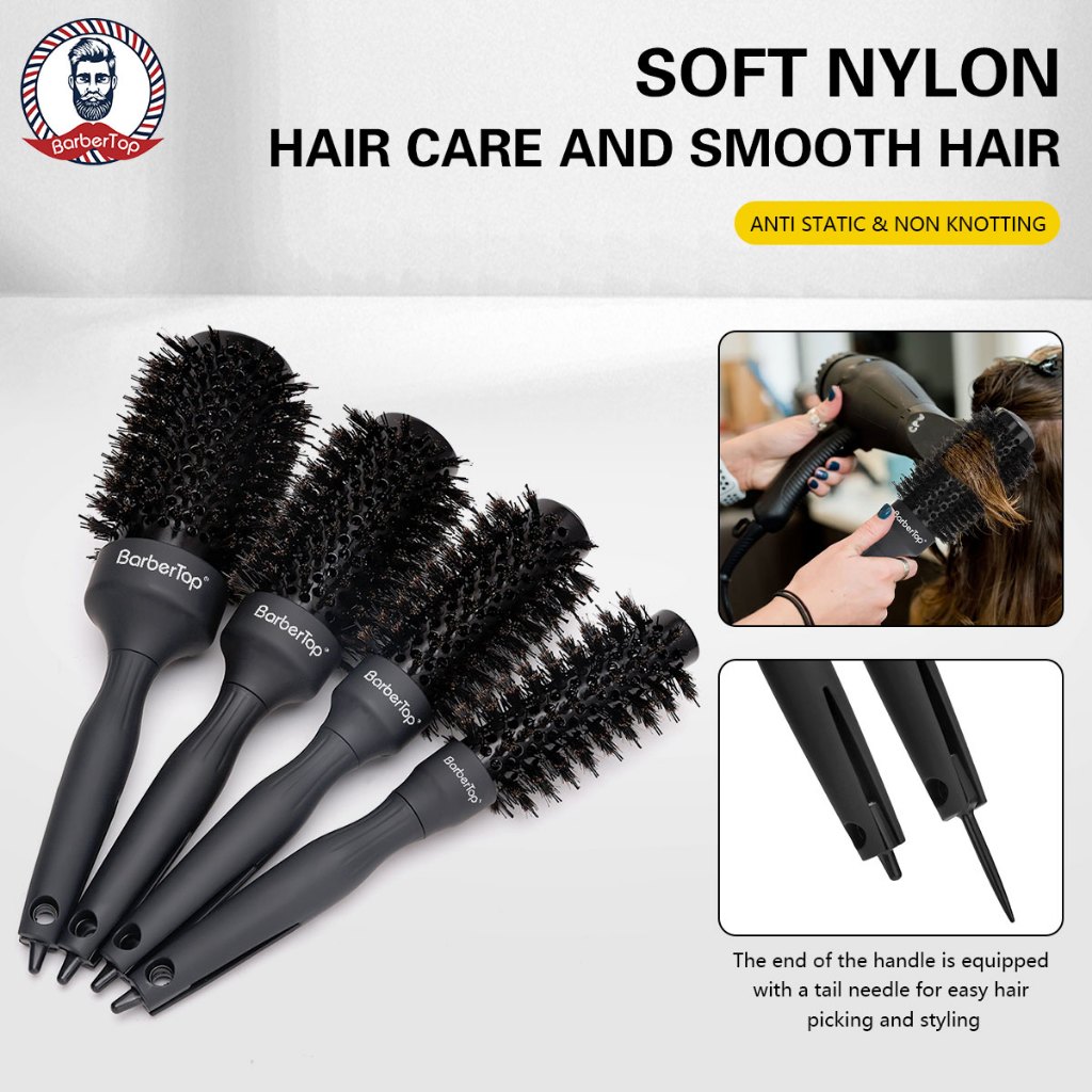 In stock# Salon hairdressing boar bristle roller comb professional ...