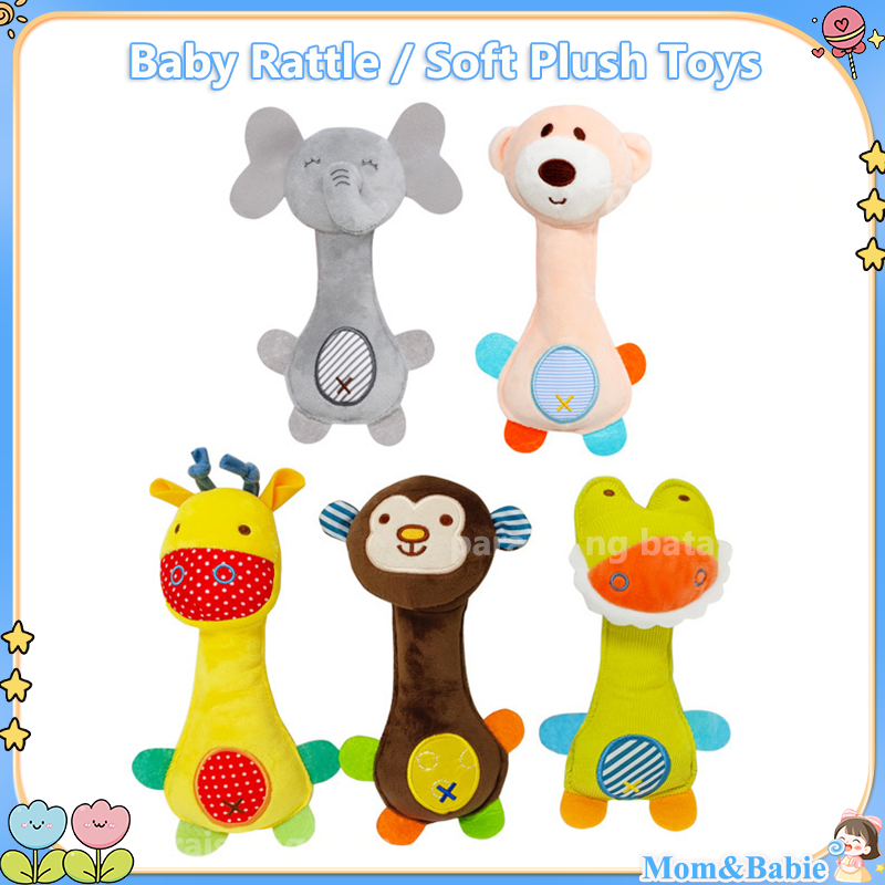 Educational Baby rattle animal shaped soft Plush Toys | Shopee Philippines