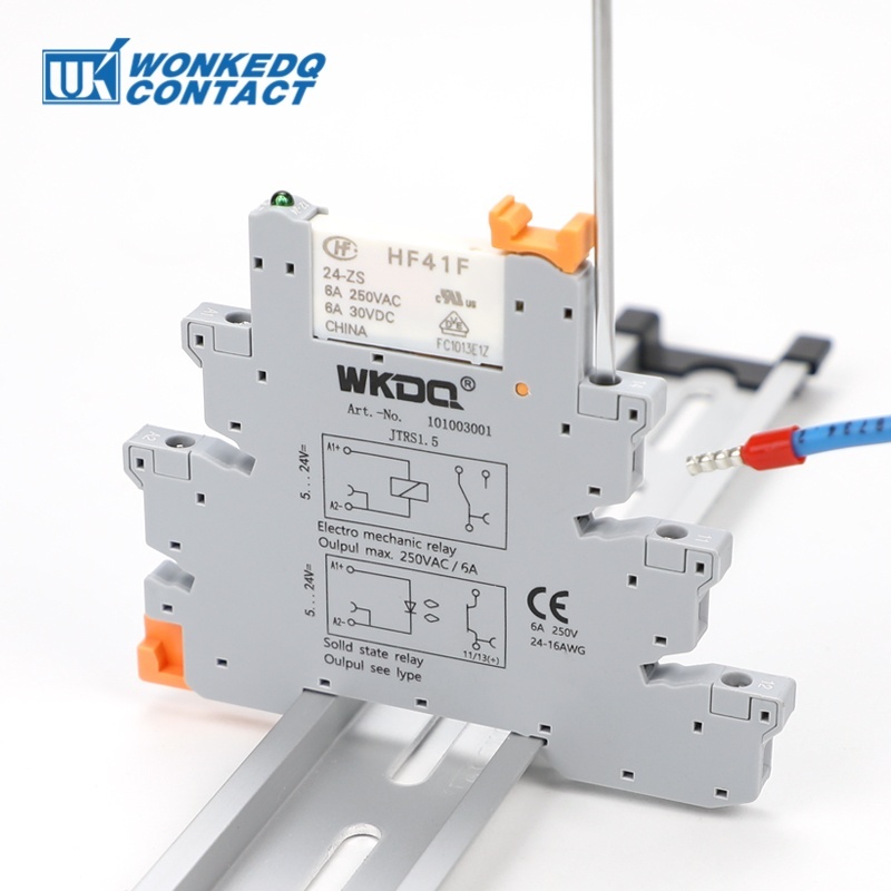5Pcs TRS 1.5 Relay Din Rail Mounted Screw Terminal Block HF41F Relay ...