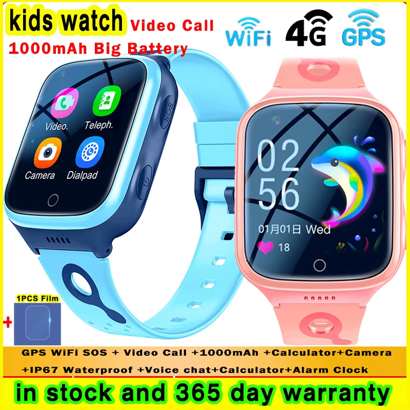 4G Kids Smart Watch Phone 1000mAh Big Battery Video Call GPS WiFi ...