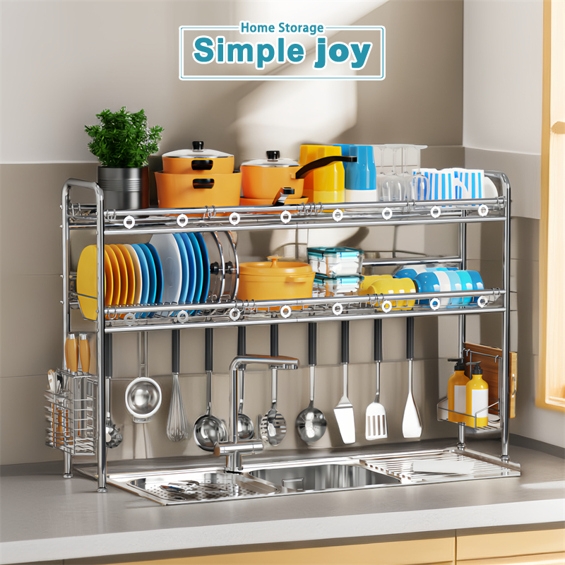 SimpleJoy Stainless Steel Over Sink Dish Rack Kitchen Organizer 1/2 ...