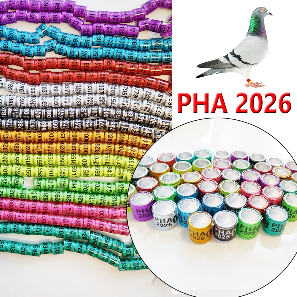 50 Pcs/10 PC PHA Pigeon Foot Rings 2026/2025 PHA Pigeons ring 10 Colors ...