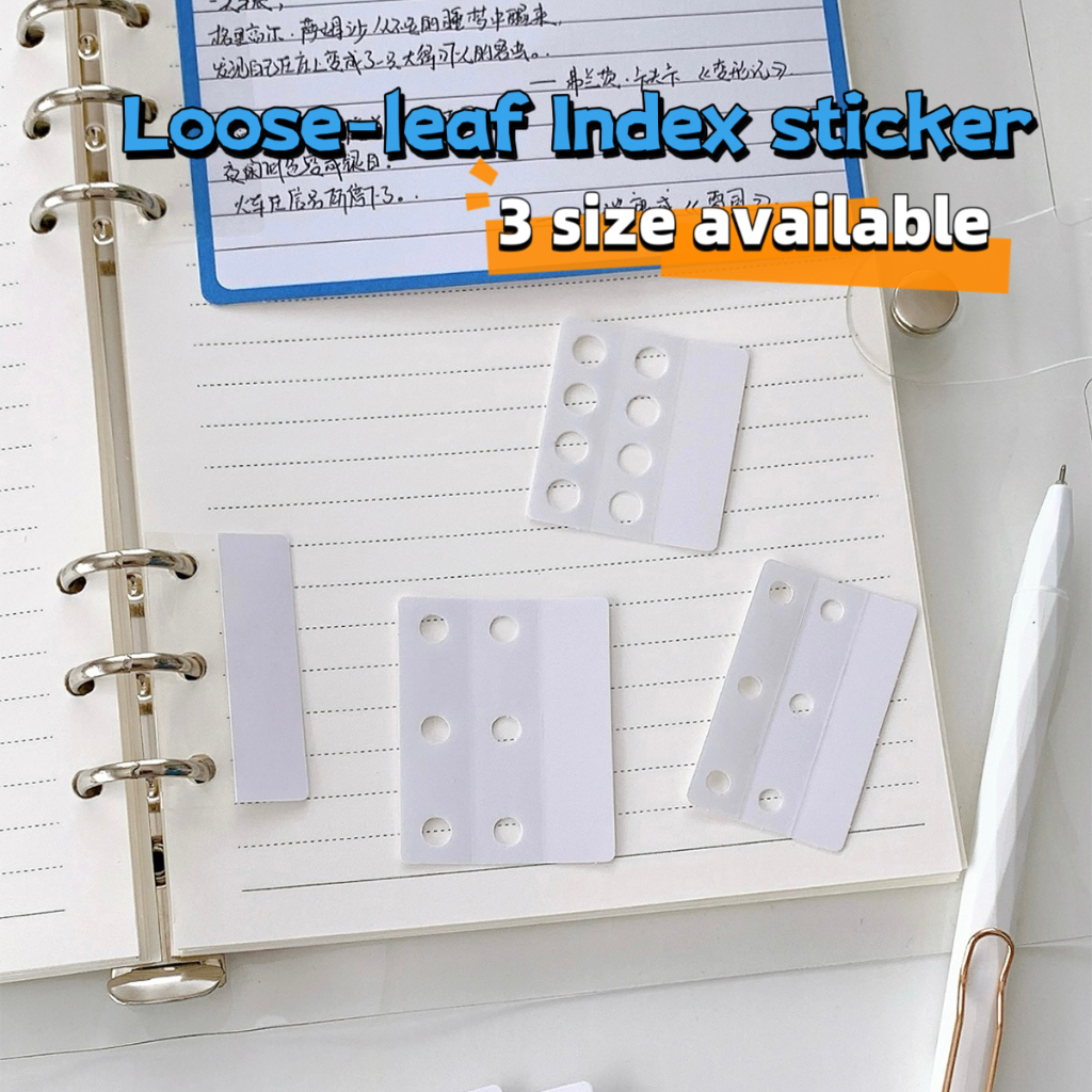 10Pcs Loose-Leaf Index Sticker Hook 8/6 Round Holes With Adhesive ...