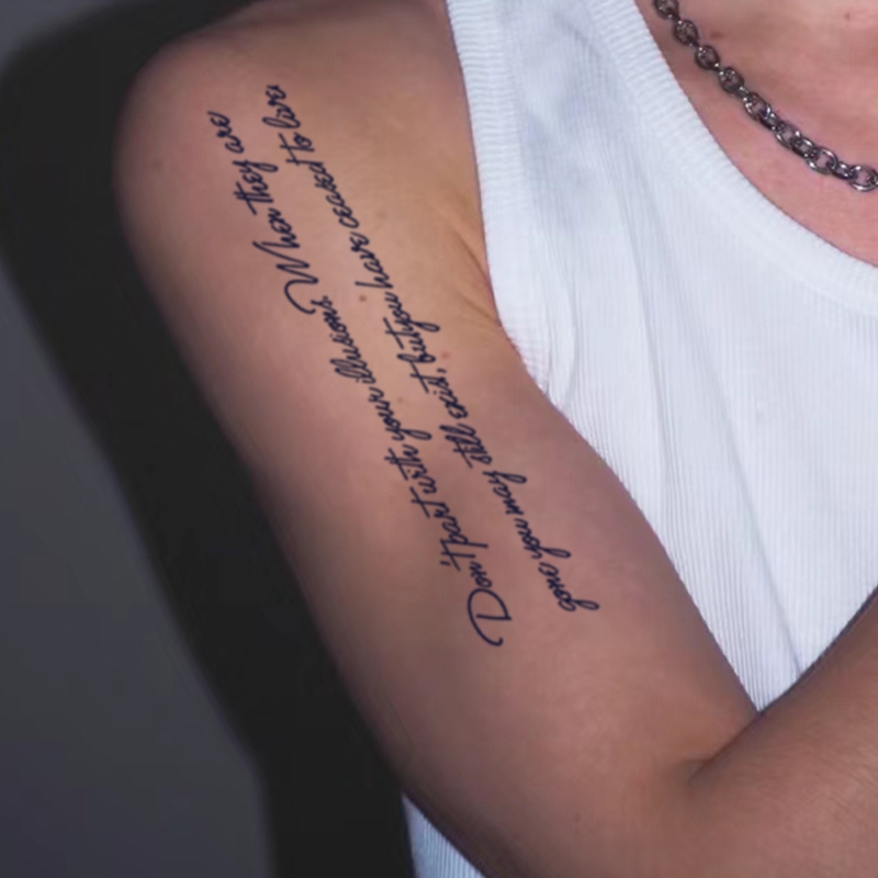 English na font na 15-araw na tattoo sticker, matibay, hindi tinatablan ...