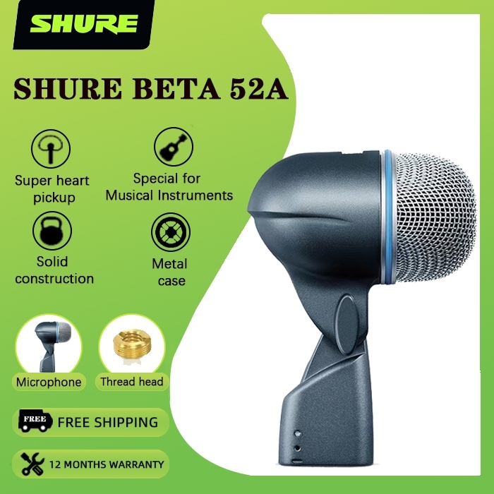 Shure BETA52A Bottom Drum Music Picker Dedicated Dynamic Microphone ...
