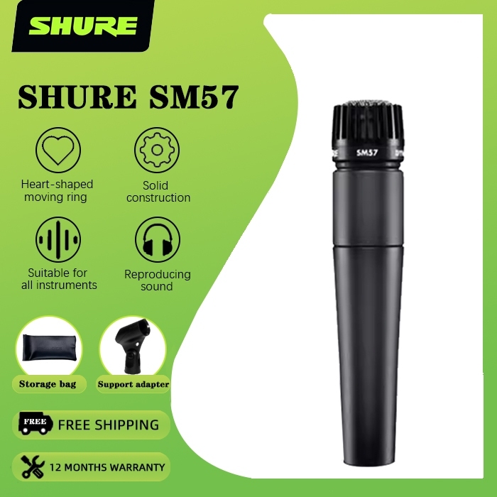 Shure SM57 Professional Musical Instrument Recording Dynamic Microphone ...
