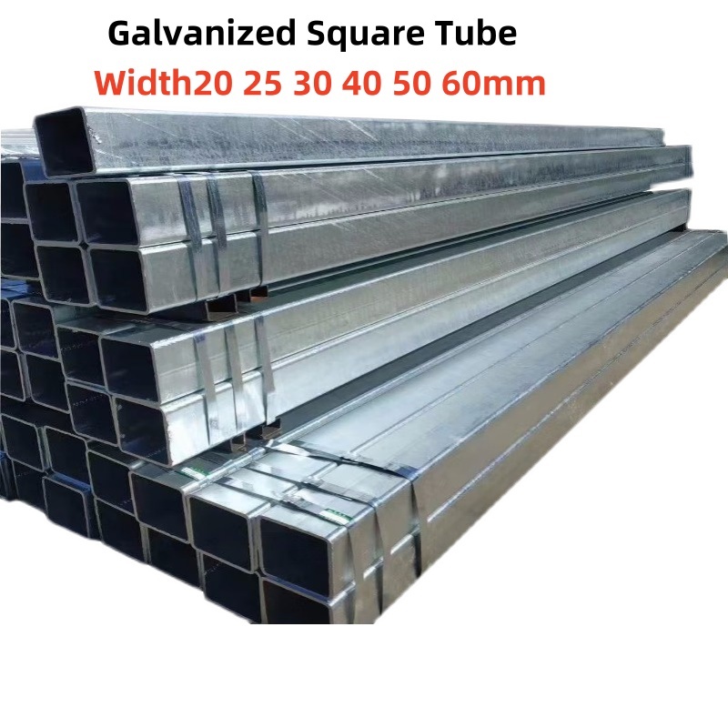 Width20 25 30 40 50 60mm Galvanized square tube rectangular steel tube ...