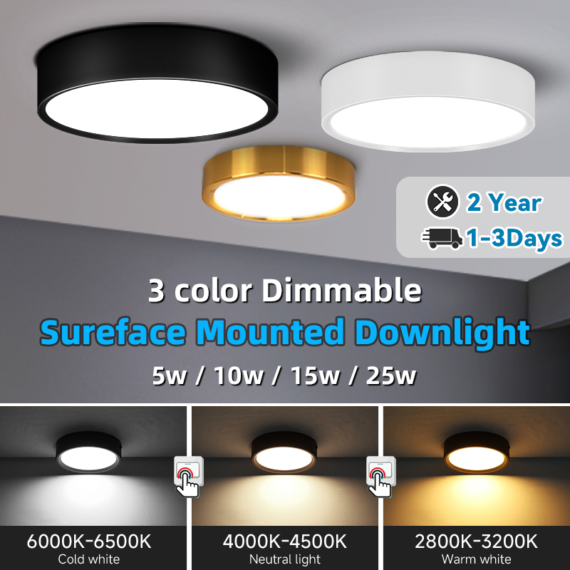 CHUANGYANG Pin Light Ceiling Led Tri Color Downlight Surface Mounted 3W ...