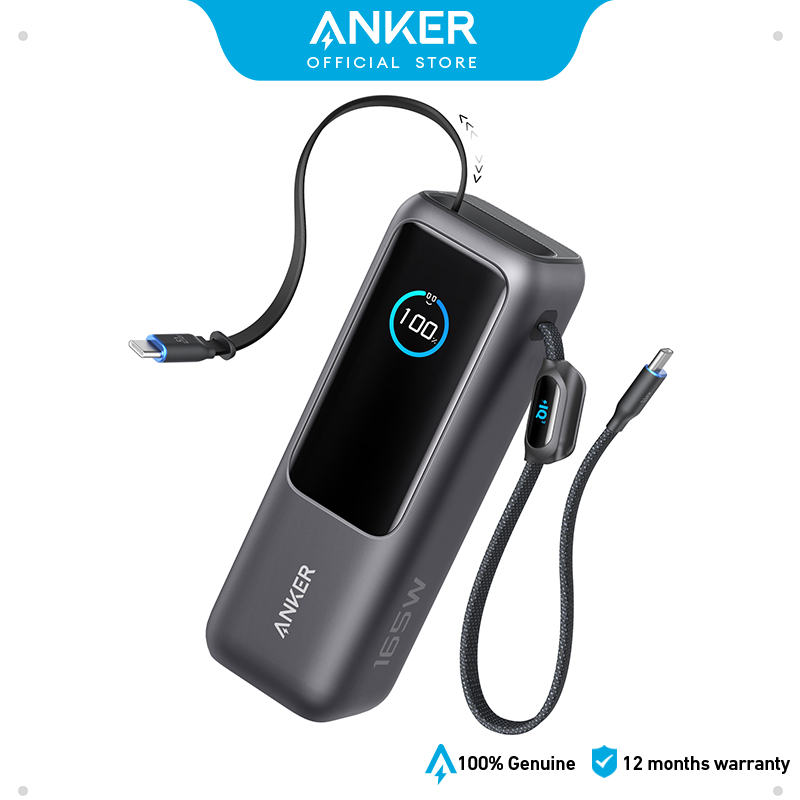 新品未使用 Anker Power Bank 25000mAh 165W出力 Amazon | Anker Power Bank (25000mAh, Built-In & 巻取り式USB