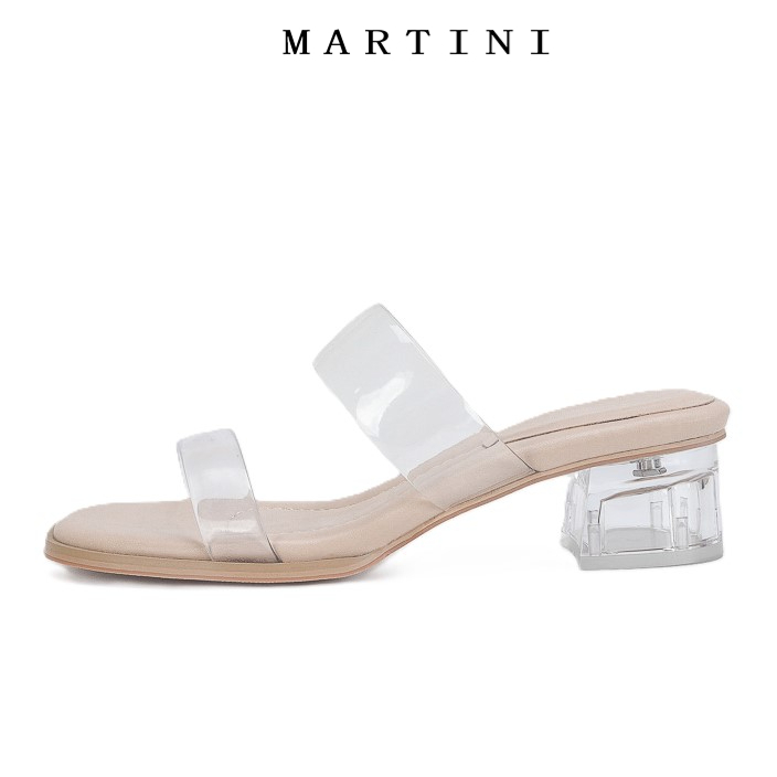 Martini 2 inches High Transparent Open Toe Sandals with Block Heels for ...