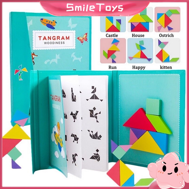 SmileToys Kids Magnetic 3D Puzzle Geometric Shape Tangram Jigsaw ...