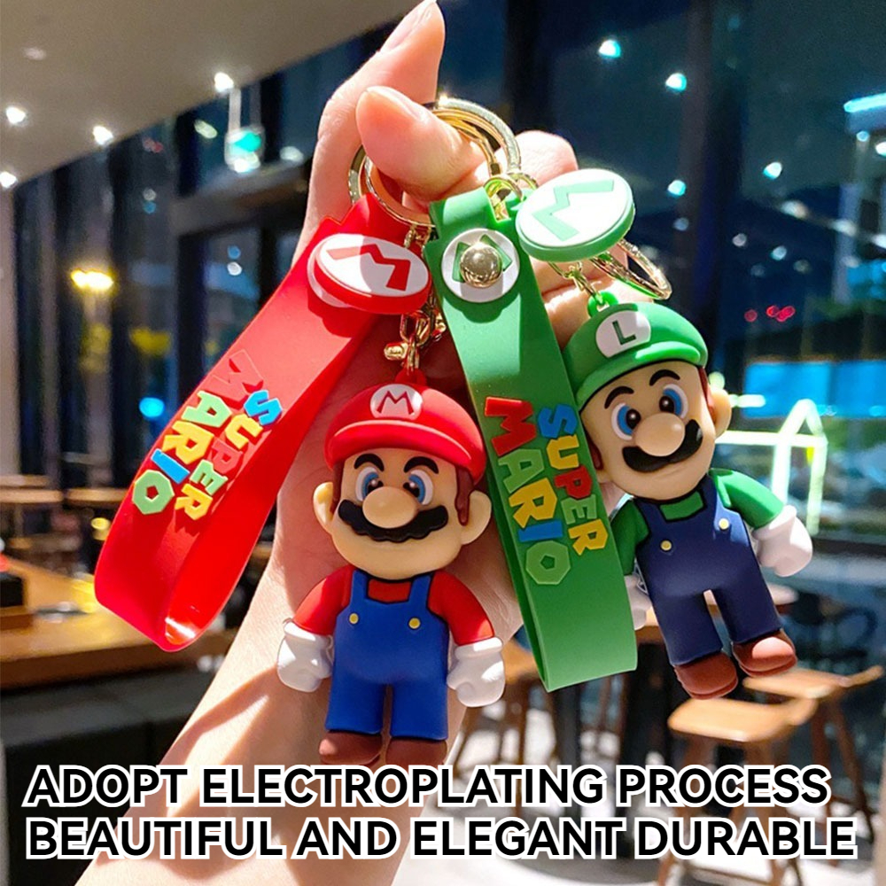 Super Mario Sanrio Keychain Cartoon Cute Mario Bubble Dragon Keychain ...