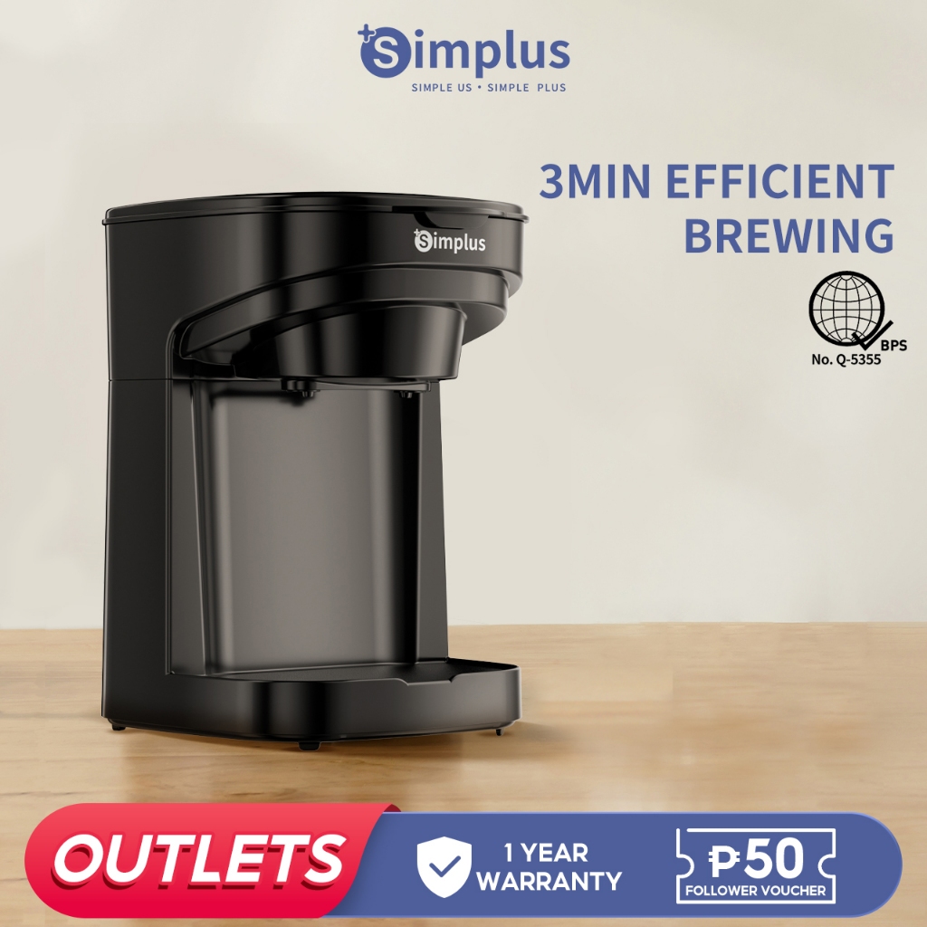Simplus Drip Coffee Maker American Electric Coffee Machine for 1-2 Cups ...