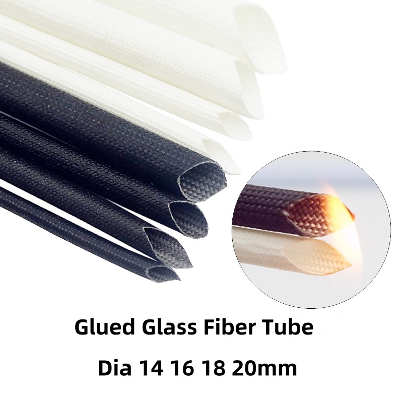 Glued Glass Fiber Tube 14-20mm self extinguishing tube flame-retardant ...