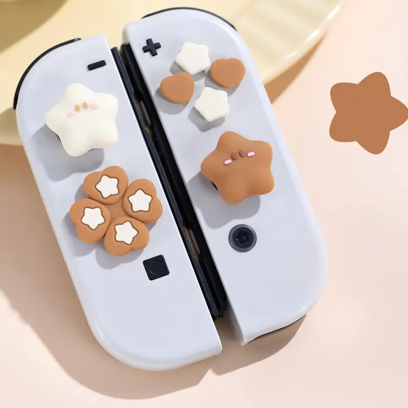 Star Love Silicone Soft D-pad Cross Button ABXY Key Sticker Skin Case ...