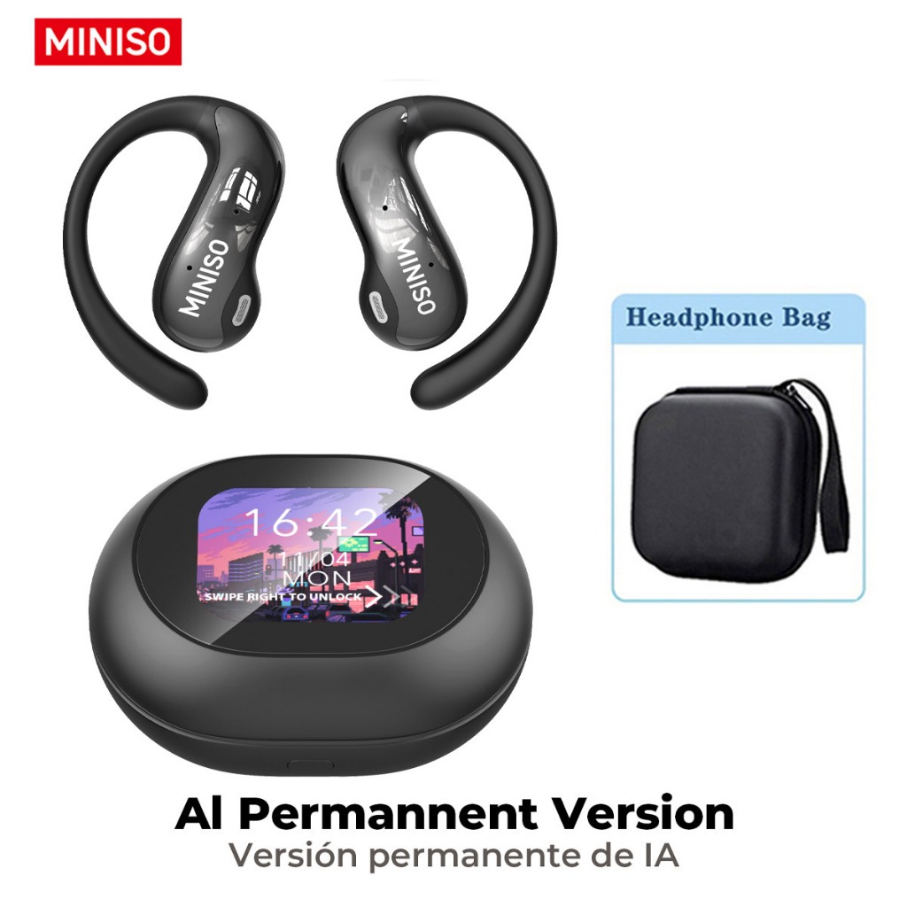 MINISO MS188 Al Smart Real-Time Translation Wireless Earphones Bluetooth  With LED Touch Screen Business Earbuds with Mic Waterproof IPX5