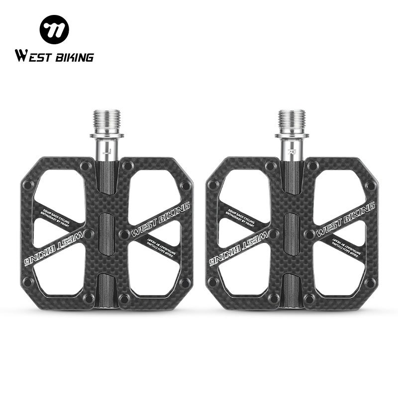 thumbnail interactive-video image 1 of WEST BIKING Foldable Bicycle Pedals - Nylon Platform, 9/16" Axle, Black - Universal MTB/Road 1 of 5