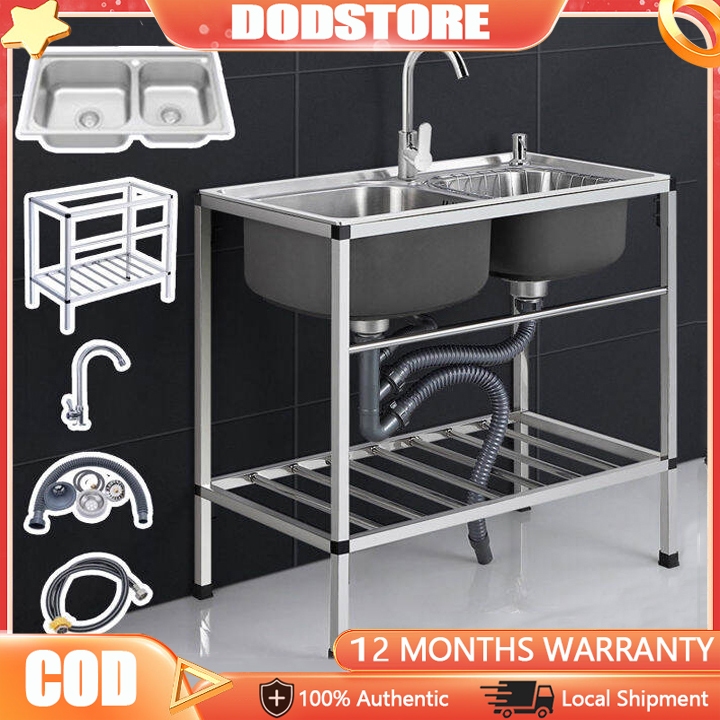 Kitchen Sink With Faucet Portable 304 Stainless Steel Single Sink Sink ...