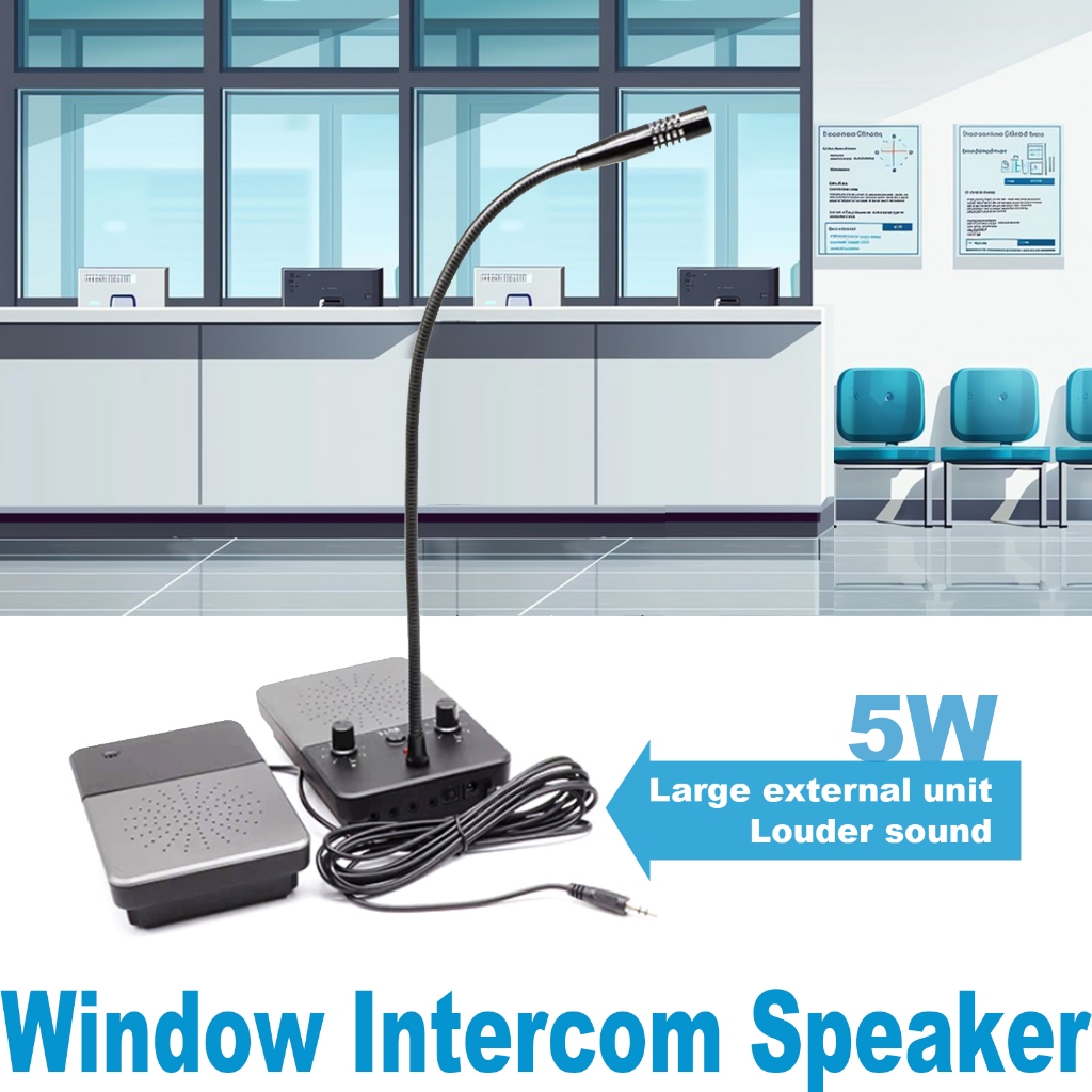 5W Glass Window Intercom Speaker System for Bank/Clinic/Store - Auto ...
