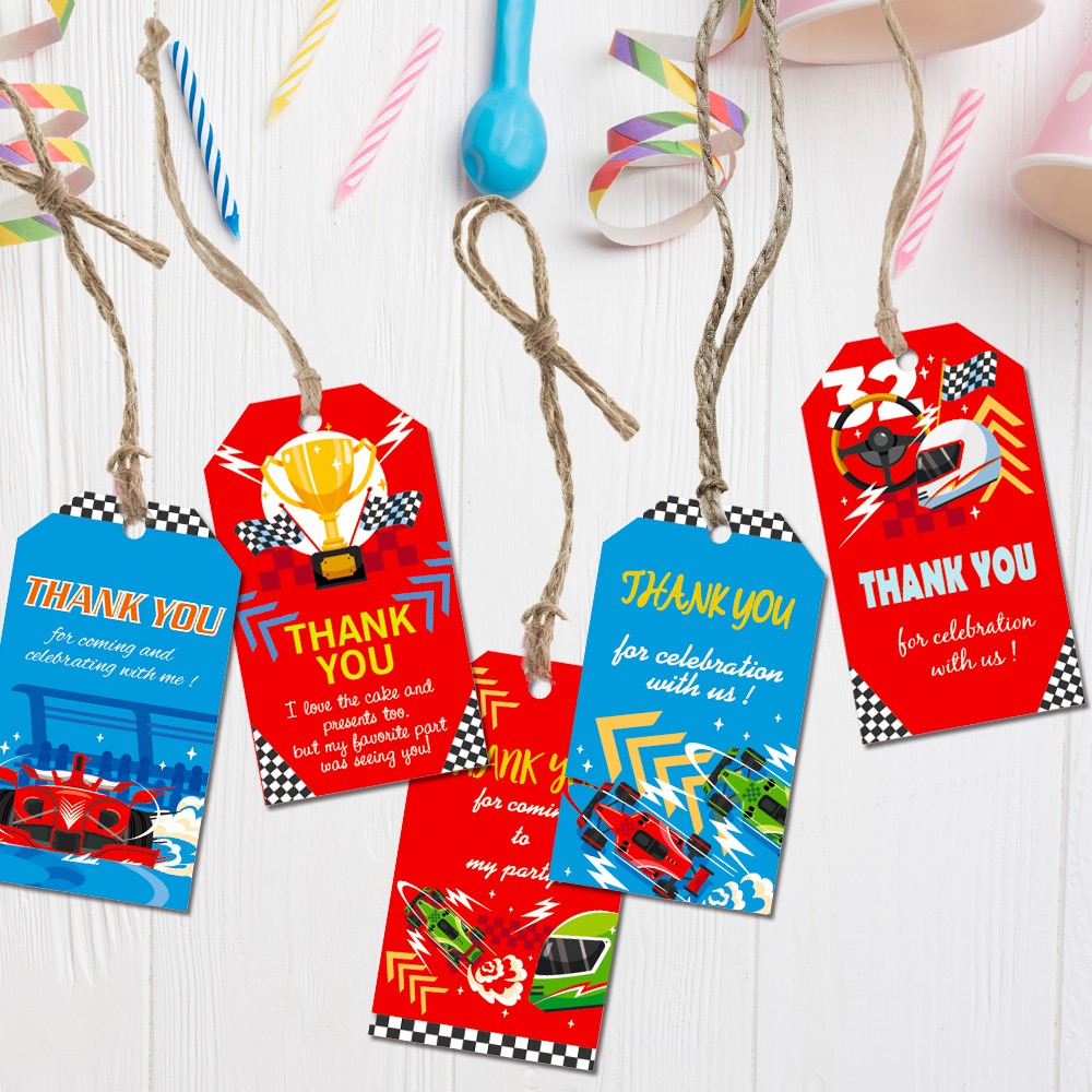 50Pcs, Racing Birthday Gift Tags Wrapping Tags for Gifts, Birthday ...