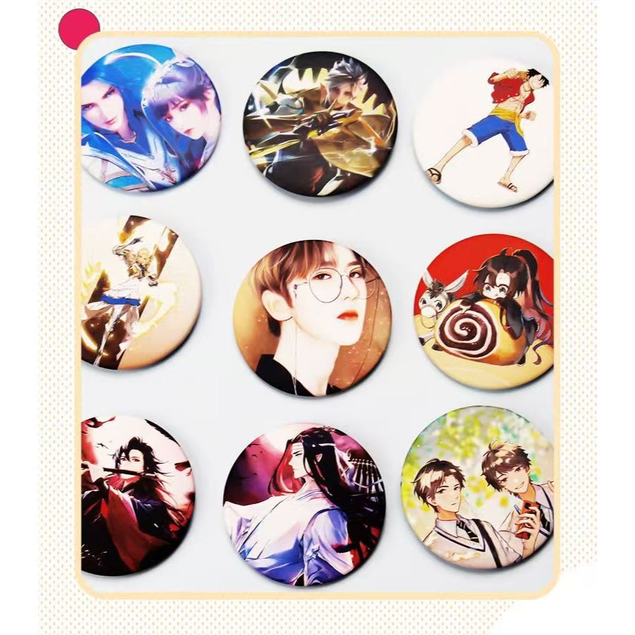 Custom Print party birthday cartoon picture gift Button Badge 58mm 44mm ...