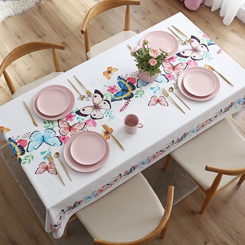 4-6-8-10 Seats Rectangular Table Mat PVC Easy To Clean Table Cover ...