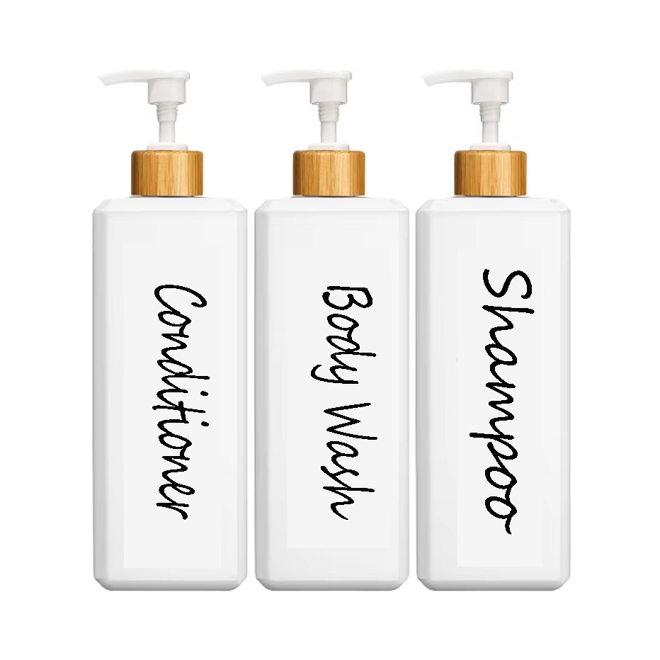 500ml Shampoo Conditioner Bottles Pump Dispenser Empty Refillable Body ...