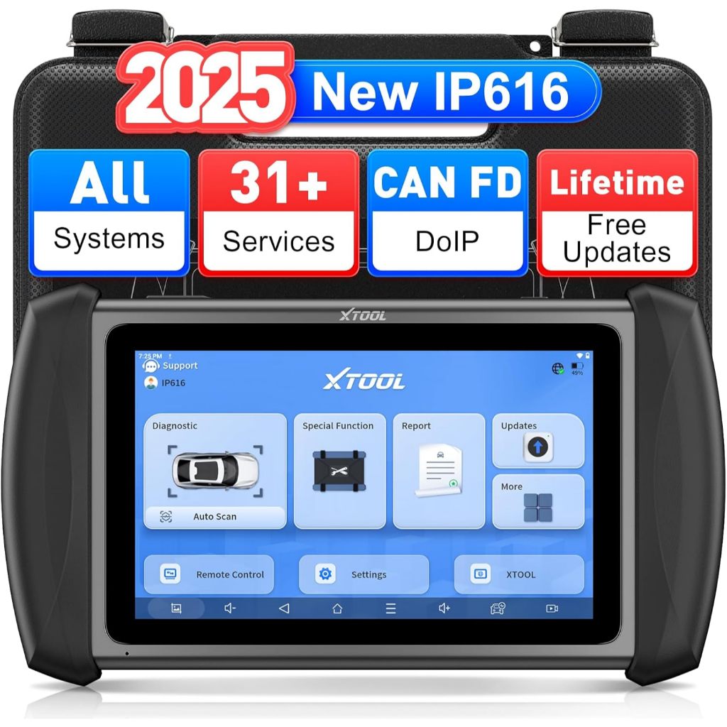 XTOOL IP616 V2.0 OBD2 Scanner Full System Car Diagnostic Tool 31+Reset ...