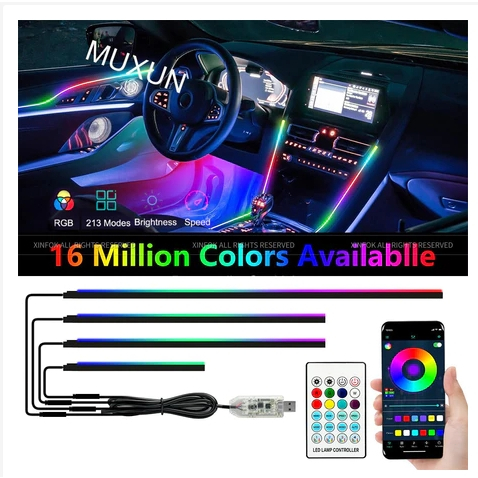 1 IN 1 1IN 2 LED Strip Symphony Car LED Phantom Atmosphere Light with ...