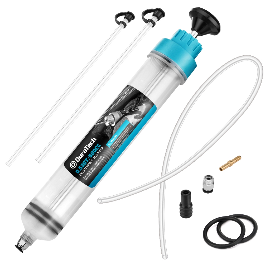 DURATECH 200CC Fluid Extractor Pump - Automotive Oil Syringe With Extension Tubes