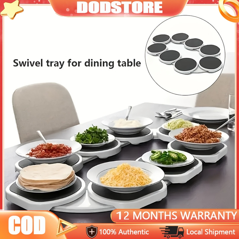 Rotating Dining Table Tray Portable Expandable Turntable Tray Set 360 ...
