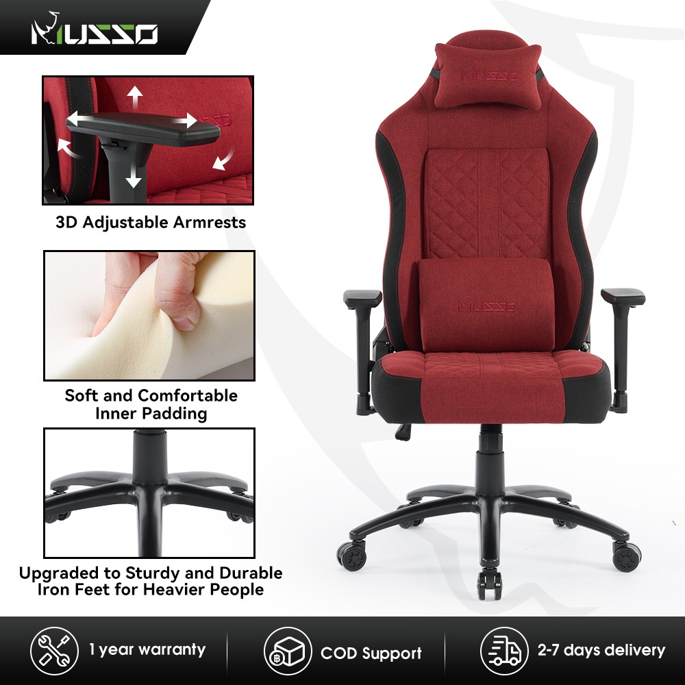 MUSSO Aeolus Series 199P Gaming Chair with Wide Seat Large Size