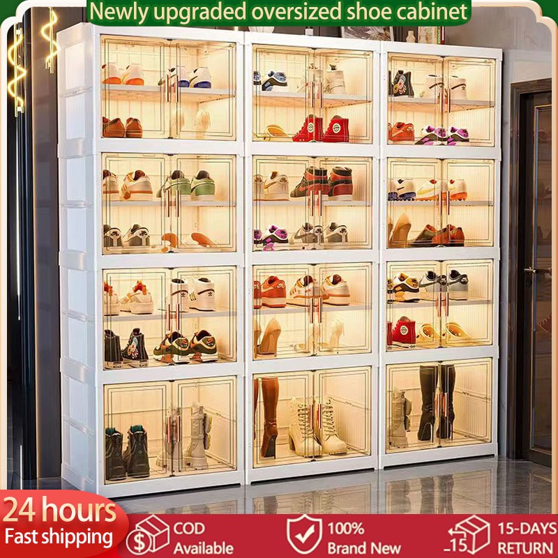 Newly Upgraded Ultra-High Magnetic Stackable Transparent Shoe Box for ...