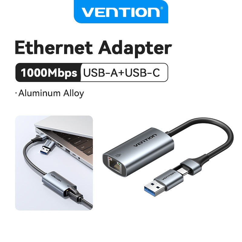 Vention USB-C/A to Gigabit Ethernet Adapter 1000Mbps Network Card to ...